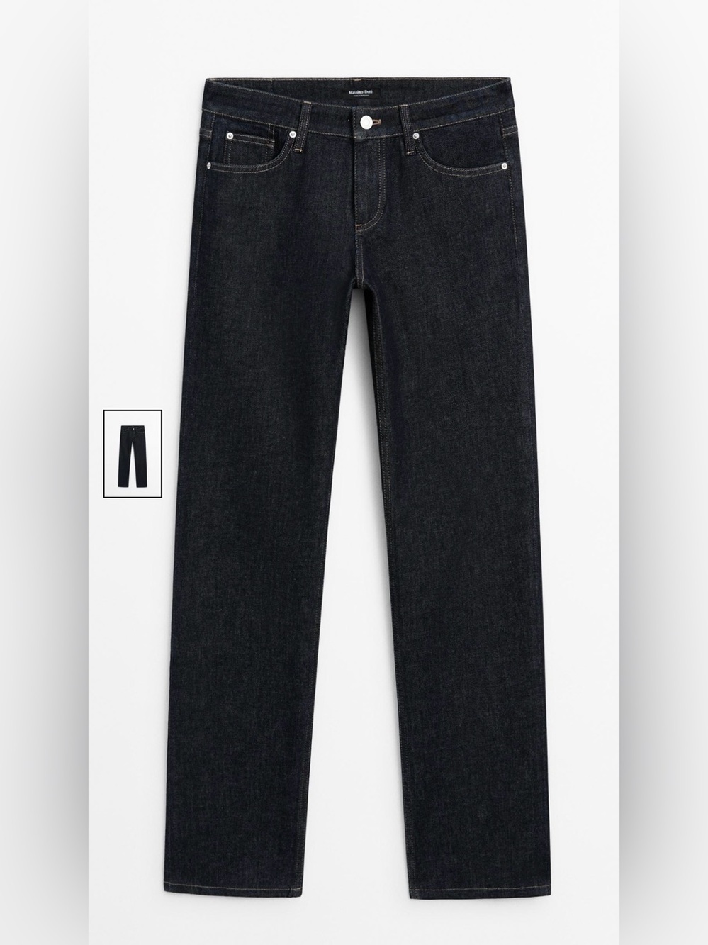 Massimo Dutti Women’s Low Rise Straight Leg Jean  Dark Rinse